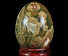 Polished Rainforest Jasper (Rhyolite) Egg - Australia #66065-1